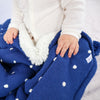 Confetti Cot Knit Blanket - Navy