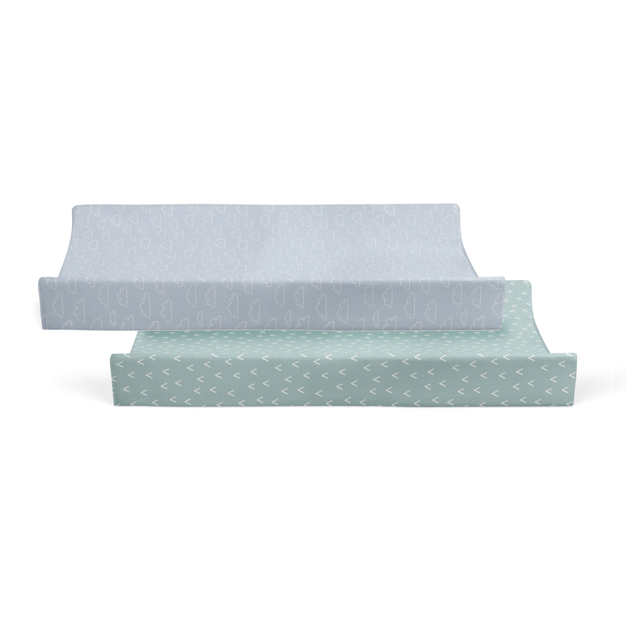 Nordic 2pk Waterproof Change Pad Covers Dusty Sky/Mint