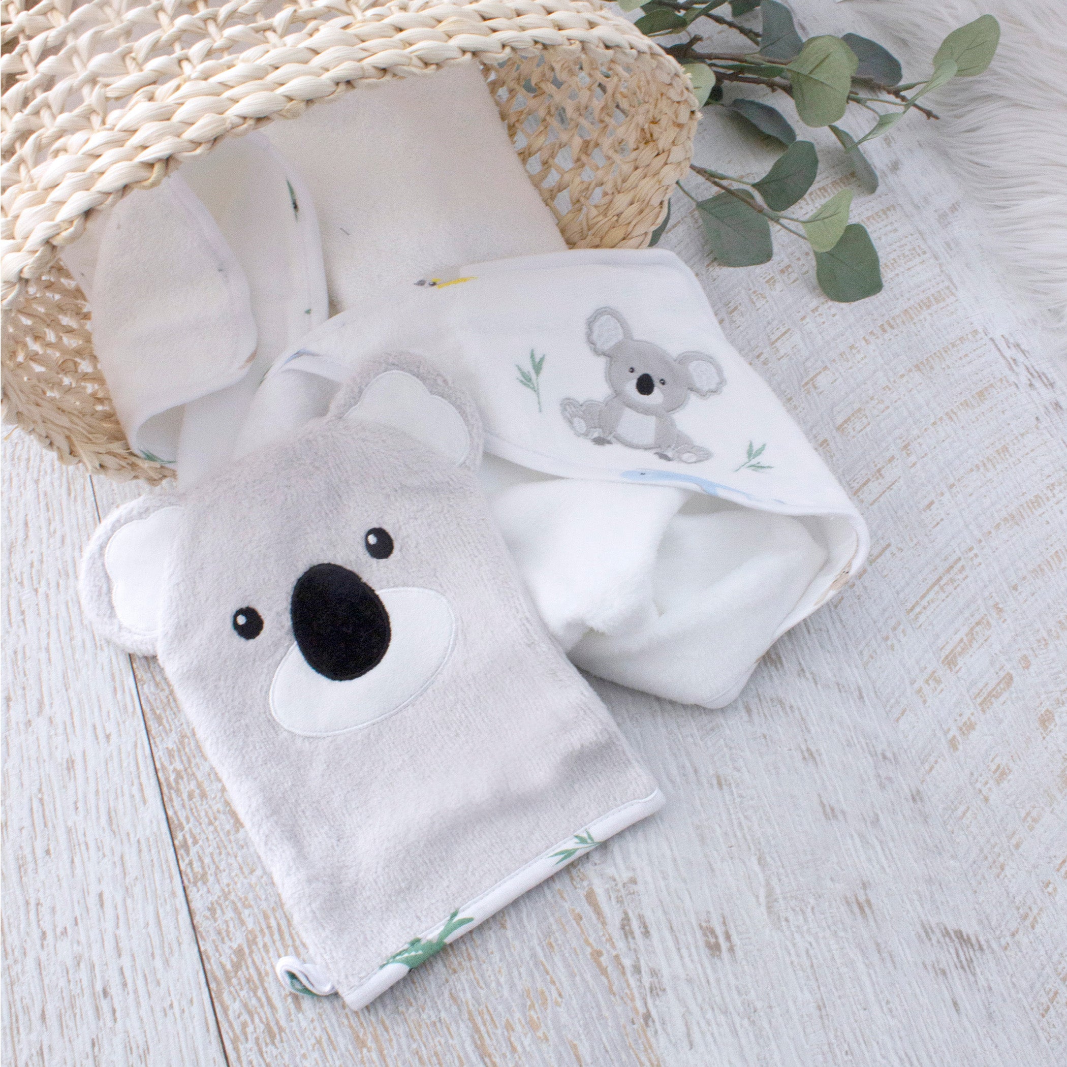 Aussie Animals Koala Hooded Towel & Wash Mitt