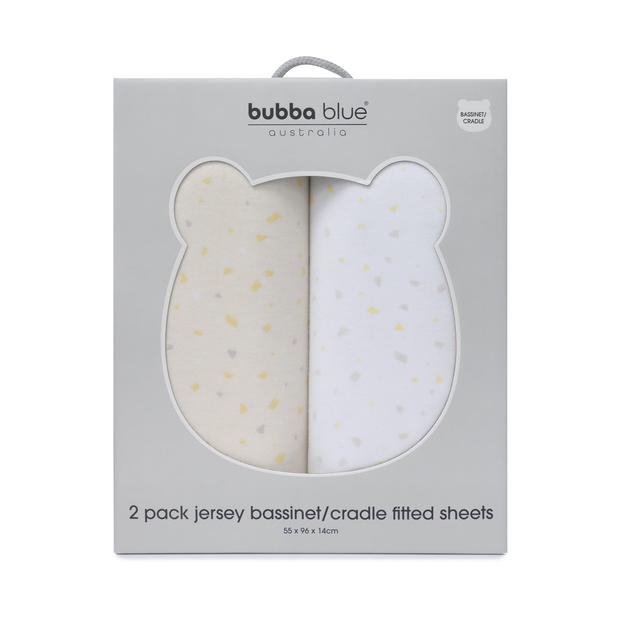 Terrazzo 2pk Bassinet/Cradle Fitted Sheet White/Wheat