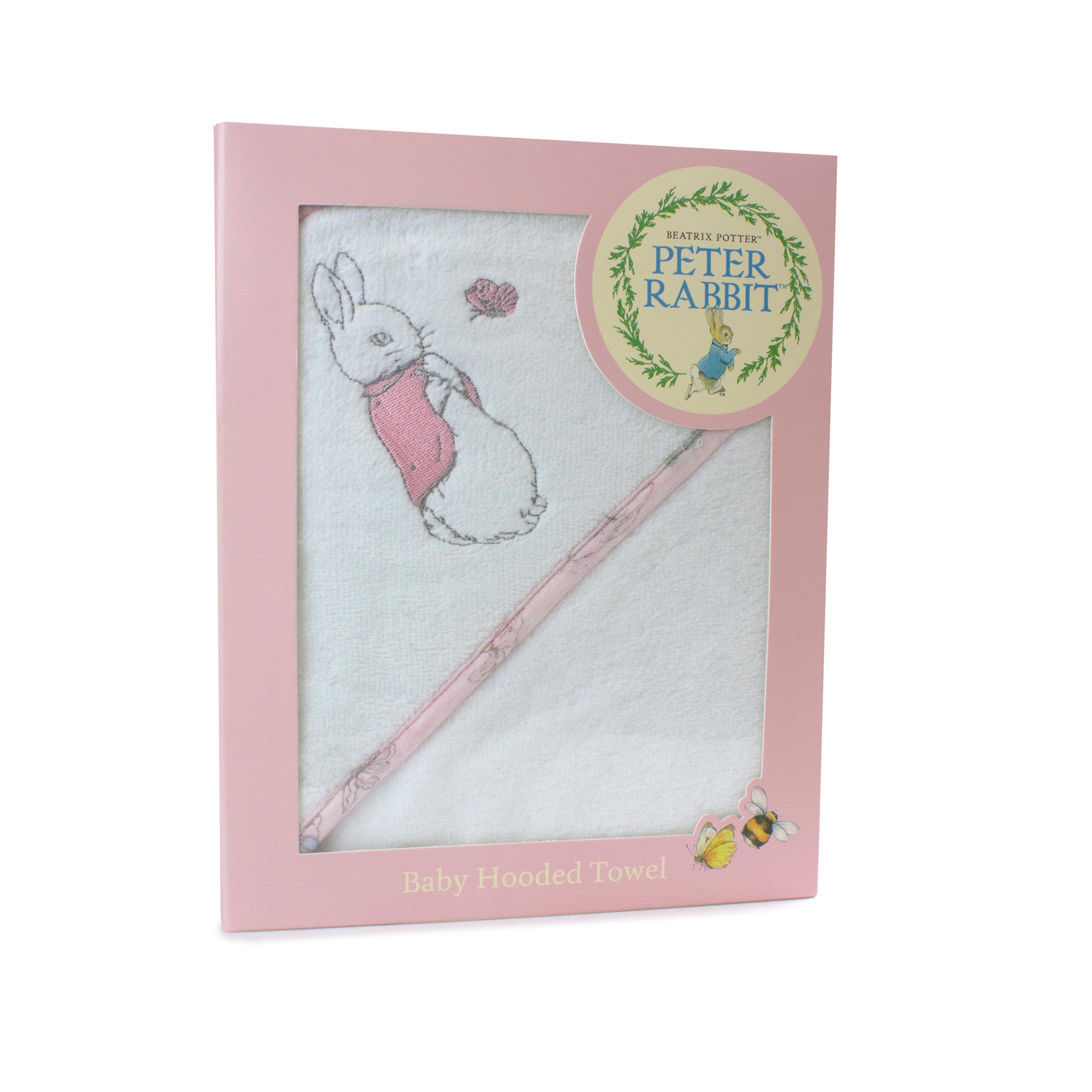 Peter Rabbit 'Hop Little Rabbit' Hooded Towel - Pink - Bubba Blue Australia