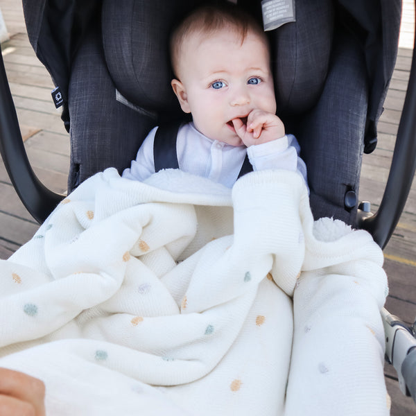 Confetti Cot Knit Blanket - White Multi