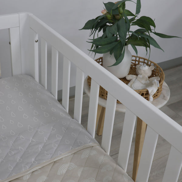 Nordic Reversible Cot Quilt/Playmat Grey/Sand