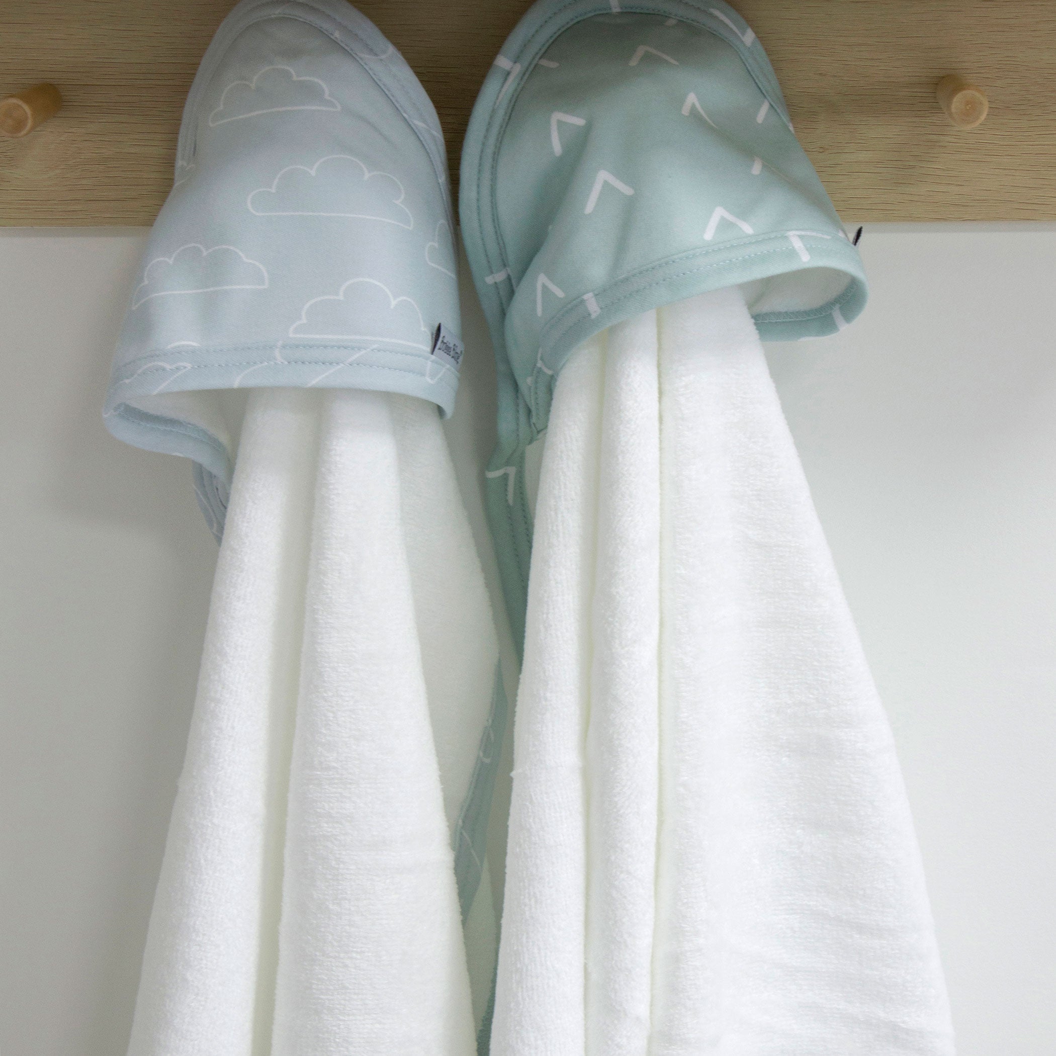 Nordic 2pk Hooded Towel Dusty Sky/Mint