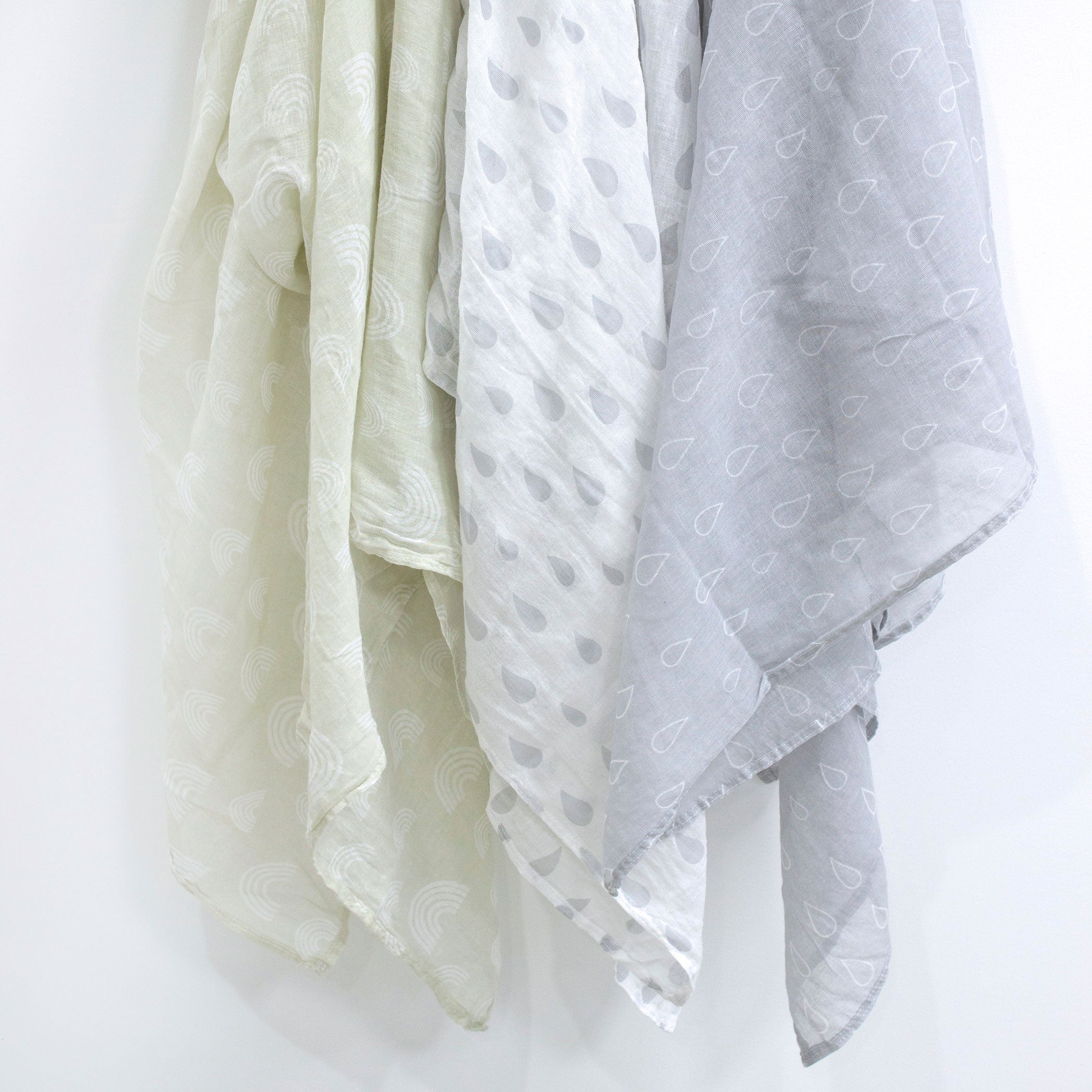 Nordic 3pk Muslin Wraps Grey/Sand