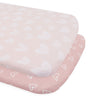 Nordic 2pk Jersey Co Sleeper/Bedside Sleeper Fitted Sheets Dusty Berry/Rose