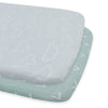 Nordic 2pk Jersey Co Sleeper/Bedside Sleeper Fitted Sheets Dusty Sky/Mint