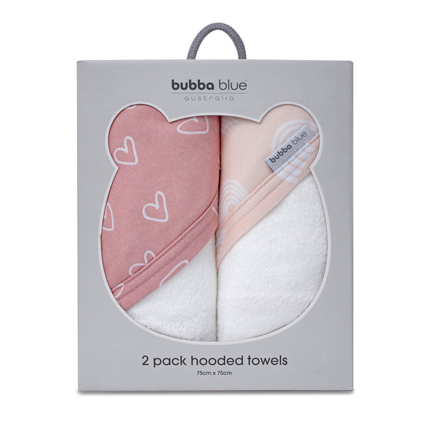 Nordic 2pk Hooded Towel Dusty Berry/Rose