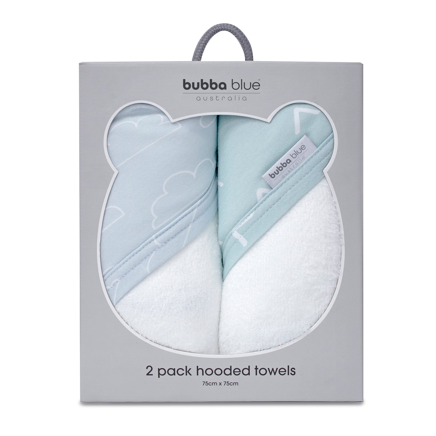 Nordic 2pk Hooded Towel Dusty Sky/Mint - Bubba Blue Australia