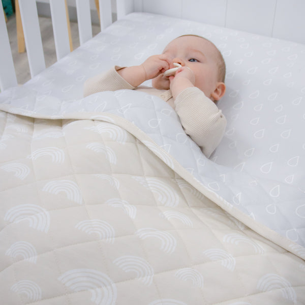 Nordic Reversible Cot Quilt/Playmat Grey/Sand