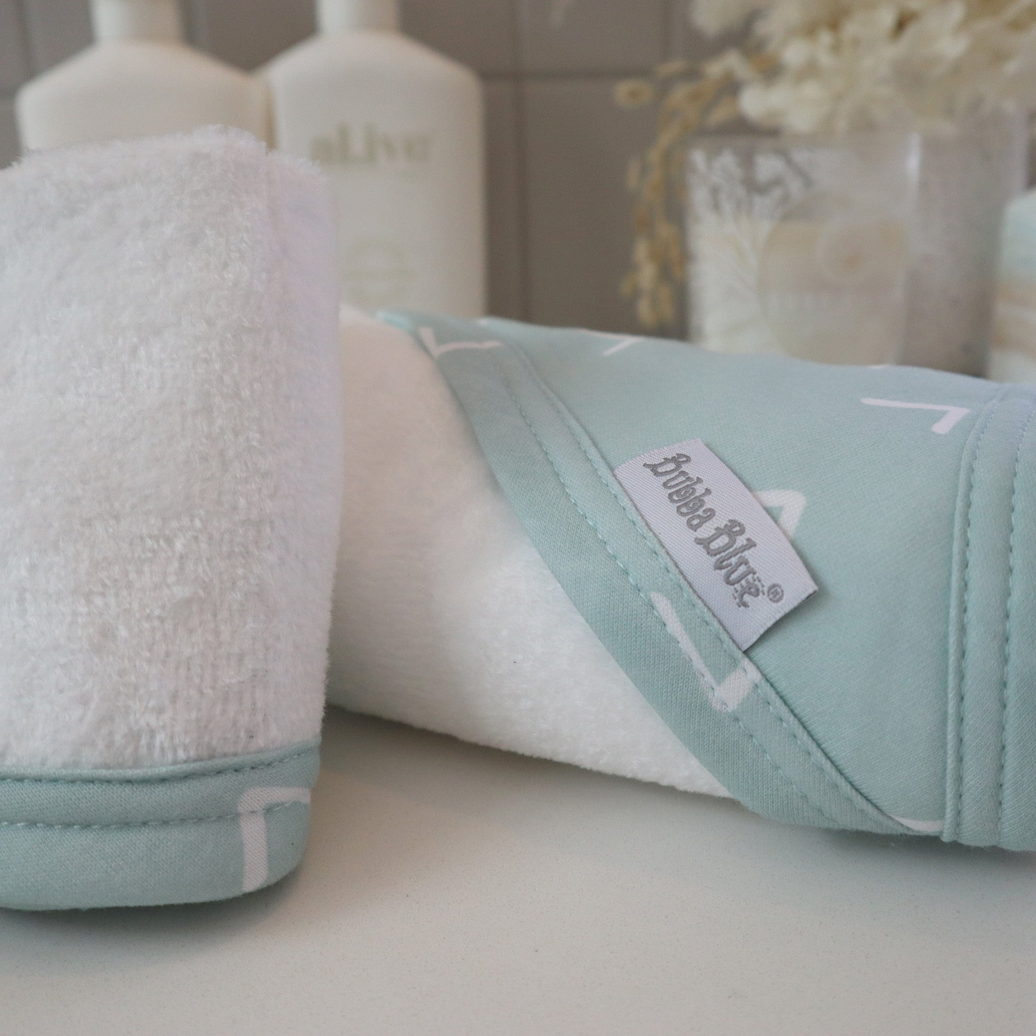 Nordic 2pk Hooded Towel Dusty Sky/Mint